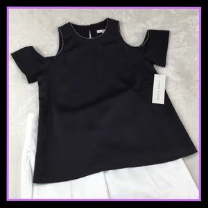 NWT COOPER & ELLA. BLACK COLD SHOULDER TOP XS